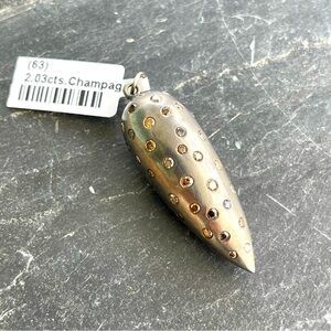 Unisex Multi-Colored Natural Diamond Dagger Pendant, Sterling Silver 925